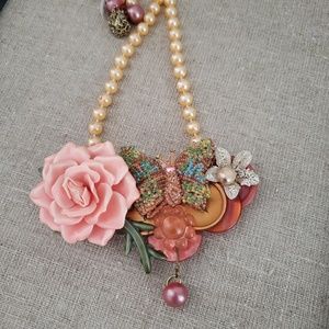 Handmade, vintage button necklace